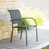 Image de Fauteuil de jardin empilable Piazza anthracite & graphite aluminium traité époxy - Hespéride