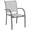 Image de Fauteuil de jardin empilable piazza galet & graphite aluminium traité époxy PIAZZA