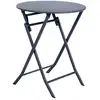 Image de Table De Jardin Pliante Ronde Greensboro Graphite 2 Places En Acier Traité Époxy - Hespéride