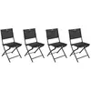 Image de Lot De 4 Chaises De Jardin Pliantes Modula Anthracite Graphite Acier Traité Époxy - Hespéride