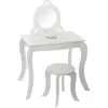 Image de Coiffeuse Et Tabouret Demoiselle Enfant Blanc L71.5cm - Atmosphera