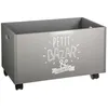 Image de Coffre à jouets à roulettes gris 48x28cm - Atmosphera Créateur dintérieur