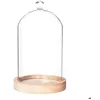Image de Cloche verre bois H19cm - Atmosphera Créateur dintérieur