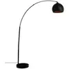 Image de Lampadaire Arc Hyto Marbre Et Métal Noir H177cm - Atmosphera