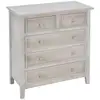 Image de Chiffonnier charme bois blanchi 5 tiroirs CHARME