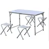 Image de Ensemble de table et tabourets pliants en aluminium - FARNIENTE - Blanc - Lot de 4 - Contemporain