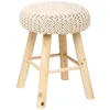 Image de Tabouret Suzette tricot beige - Atmosphera Créateur dintérieur