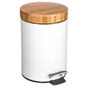 Image de Poubelle à couvercle bambou 3L Naturéo blanc - 5 five simply smart