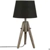 Image de Lampe trépied - ATMOSPHERA - Miry - Bois massif - Noir - H46 cm - Abat-jour D24 cm