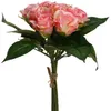Image de Bouquet de 9 roses artificielles rose H24cm - Atmosphera Créateur dintérieur