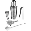 Image de Coffret À Cocktails 5 Pièces "acier" 18cm Argent