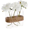 Image de Composition 3 roses artificielles vase verre H245cm - Atmosphera Créateur dintérieur