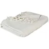 Image de Jeté de lit Anjali coton blanc ivoire 160x220cm - Atmosphera Créateur dintérieur
