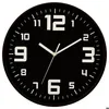 Image de Horloge argent Silence noir D30cm - Atmosphera Créateur dintérieur