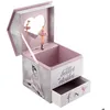 Image de Boîte musicale Ballerine rose H16cm