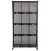 Image de Bibliothèque 12 cases - Torof - L 95 cm x P 365 cm x H 181 cm - Métal - Noir