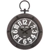 Image de Pendule Rétro En Métal "gousset" 24cm Noir & Blanc