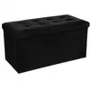 Image de Pouf avec rangement velour 76 x H 38 cm noir