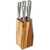 Image de Bloc 5 Couteaux "acacia" 35cm Naturel & Argent
