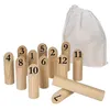 Image de Jeu de quilles nordiques en bois - JJA - 12 quilles numérotées - Pour enfants - Extérieur