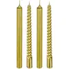 Image de Lot De 4 Bougies Batons Pailletées Ou Twist 48 Gr Or - Feeric Lights & Christmas