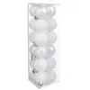 Image de Kit de 18 boules de Noël - 30 mm - Blanc - Décoration de fête - Plastique - Rond