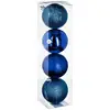 Image de Lot De 4 Boules D.8cm Bleu Nuit - Feeric Lights & Christmas