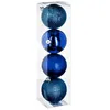 Image de Boules de Noël - FÉÉRIC LIGHTS AND CHRISTMAS - Colorama - 8 cm - Bleu Nuit - Lot de 4