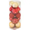 Image de Lot De 15 Boules Lisses Et Décorées D.5cm Soir De Noël - Feeric Lights & Christmas