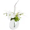 Image de Vase Orchidées Artificielles Vase Céramique H44cm - Blanc/blanc - Atmosphera