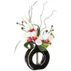 Image de Vase Orchidées Artificielles Vase Céramique H44cm - Noir/fushia - Atmosphera