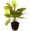 Image de Plante Artificielle Pot Ciment H45cm - Vert/rayé - Atmosphera