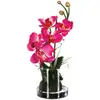 Image de Composition D'orchidées Artificielles Vase Verre H37cm - Fushia - Atmosphera