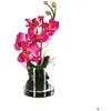 Image de Composition d orchidées artificielles vase verre H37cm - Atmosphera createur dinterieur - Rose