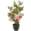 Image de Rosier Artificiel Pot Ciment H50cm - Rose - Atmosphera