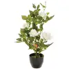 Image de Rosier Artificiel Pot Ciment H50cm - Blanc - Atmosphera