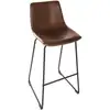 Image de Lot de 2 chaises de bar lois effet cuir marron cognac LOIS