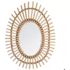 Image de Miroir ovale rotin 43x58cm - Atmosphera Créateur dintérieur