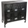Image de Meuble 6 portes Sevin métal noir 90x89cm - Atmosphera Créateur dintérieur