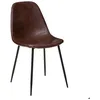 Image de Chaise Vladi marron effet cuir - Atmosphera Créateur dintérieur