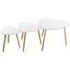Image de Lot De 3 Tables Gigognes Mileo Blanc L34/46/60cm - Atmosphera