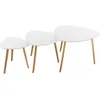 Image de Lot de 3 tables gigognes Mileo blanc L34/46/60cm - Atmosphera Créateur dintérieur