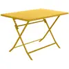 Image de Table De Jardin Pliante Rectangulaire Greensboro Jaune Moutarde 4 Places En Acier Traité Époxy - Hespéride