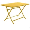 Image de Table de jardin pliante rectangulaire Greensboro jaune moutarde 4 places en acier traité époxy - Hespéride