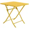 Image de Table De Jardin Pliante Carrée Greensboro Jaune Moutarde 2 Places En Acier Traité Époxy - Hespéride