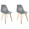 Image de Chaise scandinave en plastique gris avec piétement hêtre massif