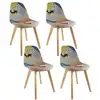 Image de Lot de 4 chaises - home deco factory - patchwork - scandinave - multicolore PD10874