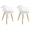 Image de Lot de 2 chaises fauteuils - home deco factory - bi-matière - scandinave - blanches
