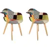 Image de Lot de 2 fauteuils - home deco factory - patchwork - scandinave - multicolore PD10873