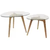 Image de Table D'appoint - Home Deco Factory - Gigogne - Verre Trempé - Transparent Et Beige